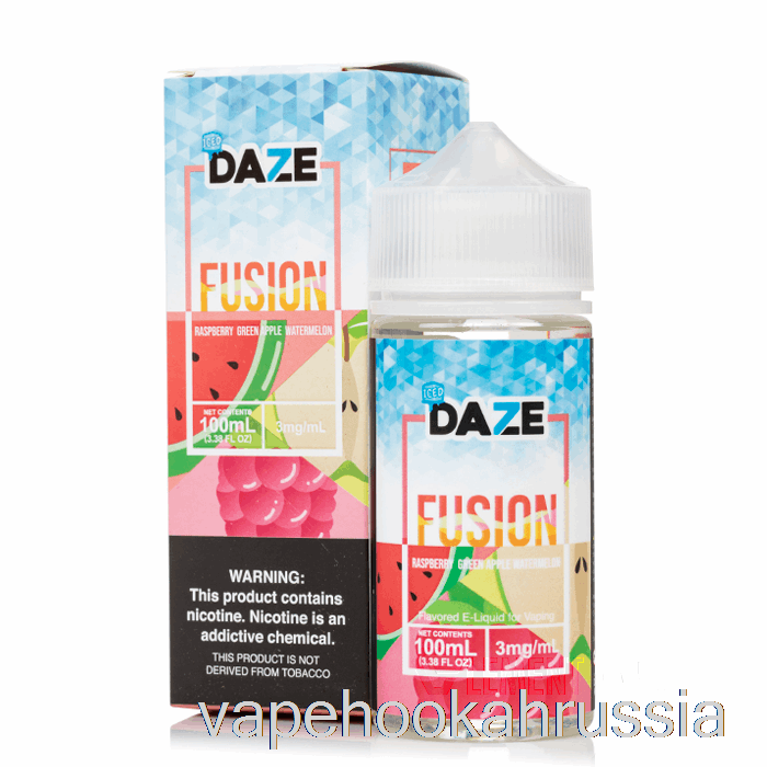 сок для вейпа, ледяная малина, зеленое яблоко, арбуз - 7 Daze Fusion - 100 мл 0 мг
